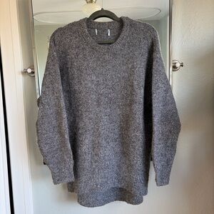 Grey oversized knit sweater